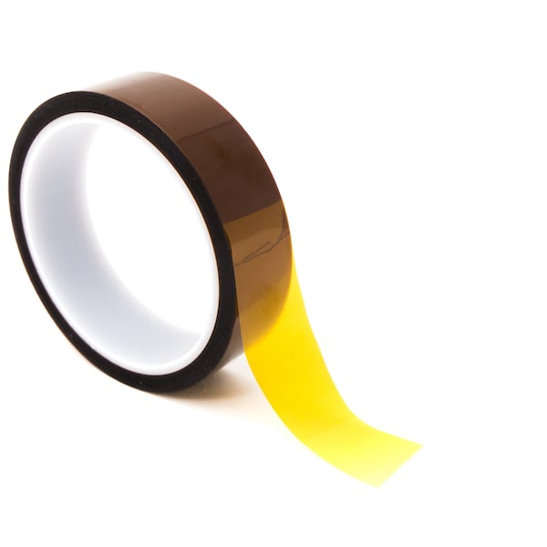 High-Temperature Kapton Tape, 2 Mil Thick, 1 3/8 In. Wide x 36 Yards Long, Amber - UL Recognized